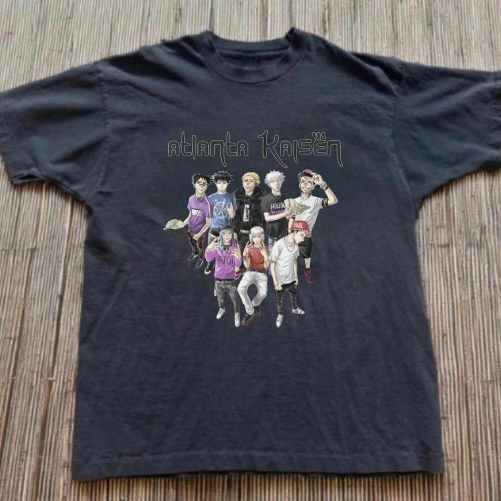 Gildan Men Black T-Shirt, Black Atlanta Kaisen Anime T-Shirt